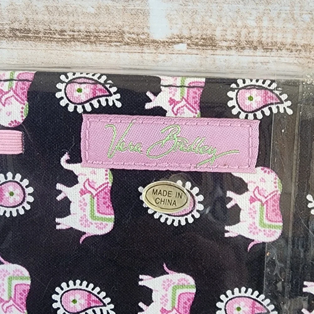 Vera Bradley Lucky You Elephant Paisley Hardcover Notebook Journal Black Pink